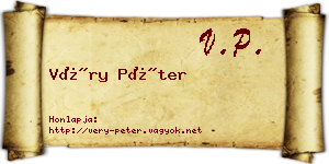 Véry Péter névjegykártya